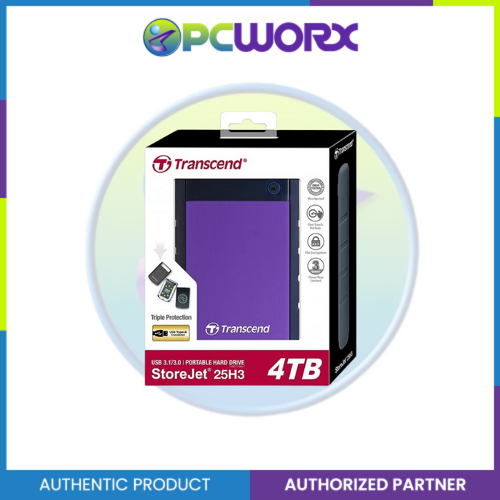 Transcend StoreJet25H3P 4TB Portable External Hard Drive