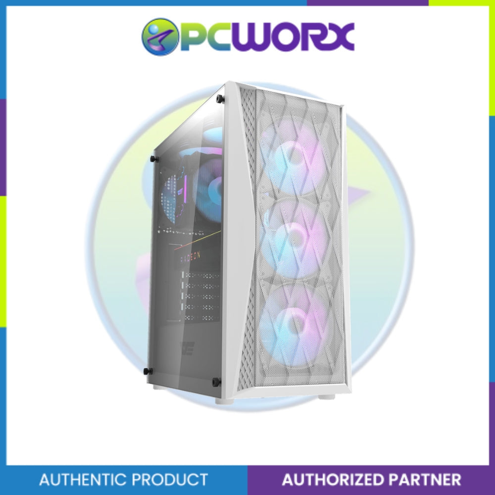 Darkflash DK352 Mesh w/ 4pcs ARGB Fans ATX Mid-Tower Casing White