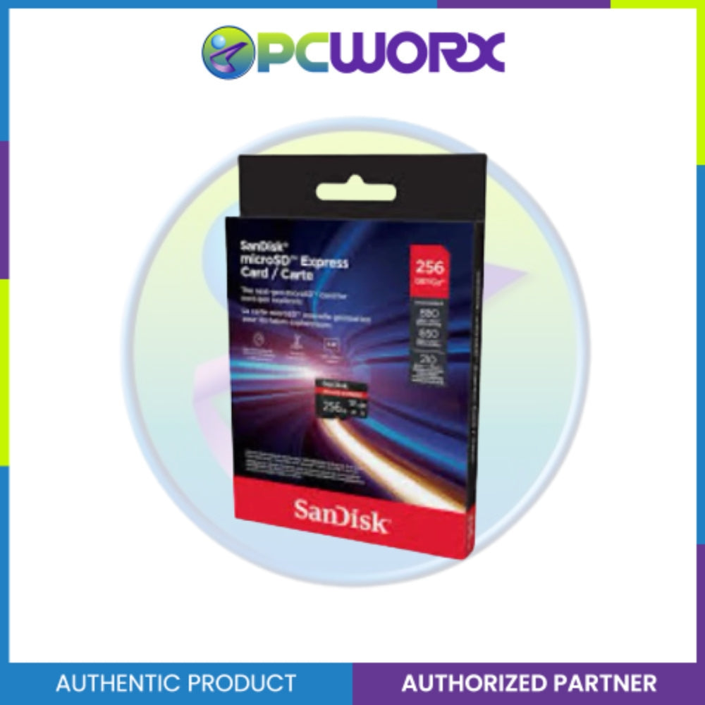Sandisk SDSQXFN-256G-GN4NN MicroSD Express,880/650MB/s,RPD2,W/JC,4x6 Box, Global