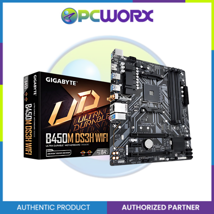 Gigabyte GA-B450M-DS3H-WIFI 4-DIMM DDR4 AM4 MATX Mother board | Gigabyte Mobo | Gigabyte Motherboard