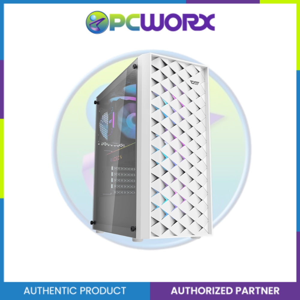 Darkflash DK351 TG w/ 4pcs ARGB Fans Mid-tower Gaming Case White