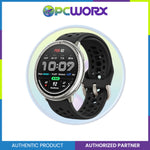 Amazfit W2437GL1N Active 2 Round Premium Smart Watch Black Leather | Standard Smart Watch Black Sport Silicone