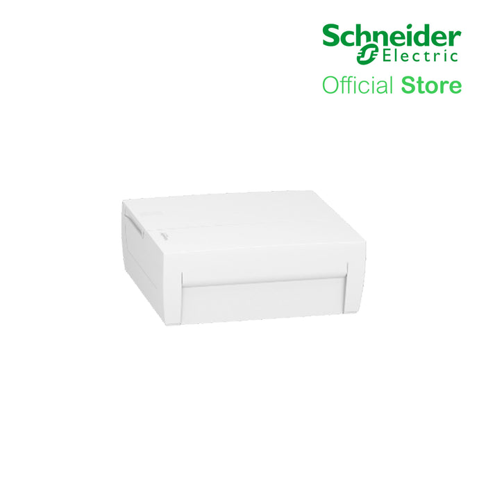 Schneider Enclosure Resi9 MP Surface Mounting 1 Row of 12 Modules IP40 White Door 1 Earth + 1 Neutral Terminal Blocks (MIP12112)