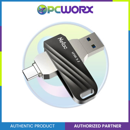 Netac NT03US11C-064G-32BK US11 64GB USB3.2 Type C Dual Flash Drive Black