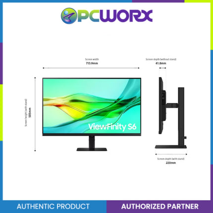 Samsung LS32D604UAEXXP 32" ViewFinity S6 S60UD QHD Monitor