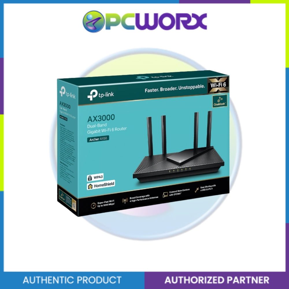 TP-LINK Archer AX55 AX3000 Dual Band Gigabit Wifi 6 Router
