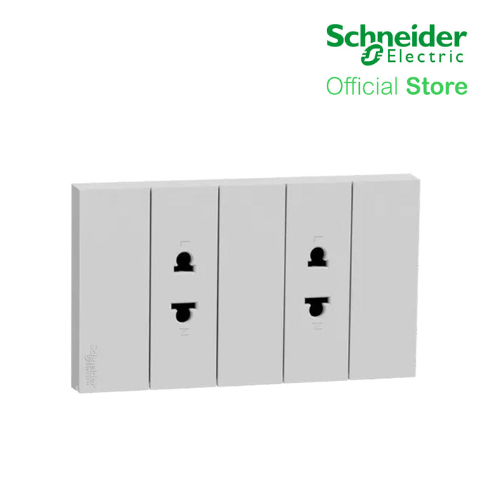 Schneider AvatarOn A 16A 250V 2G 2 Pin Universal Socket-outlet Grey A70426US-GY | Switch Outlet