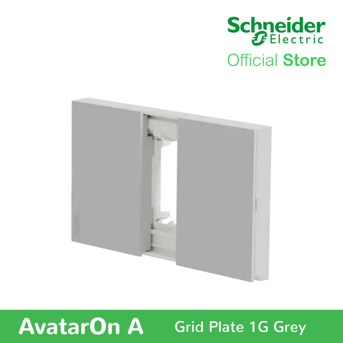 Schneider AvatarOn A 1 gang Grid Plate - GREY M3T01-GY