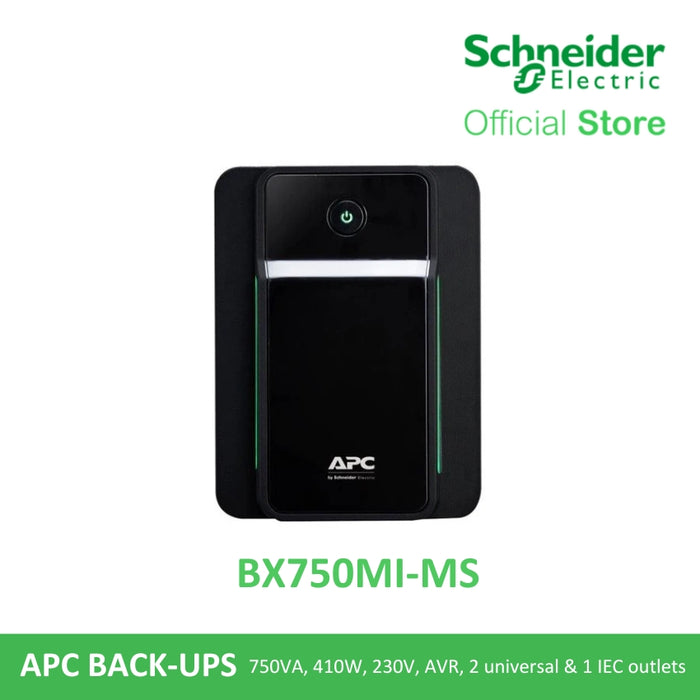 APC Back-UPS (BX750MI-MS) 750VA, 230V, AVR, Universal Sockets | APC UPS