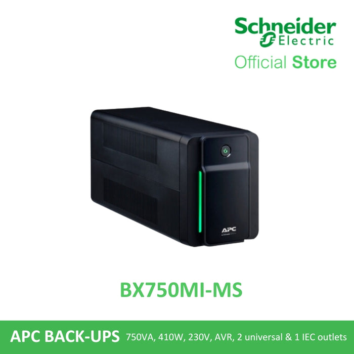 APC Back-UPS (BX750MI-MS) 750VA, 230V, AVR, Universal Sockets | APC UPS