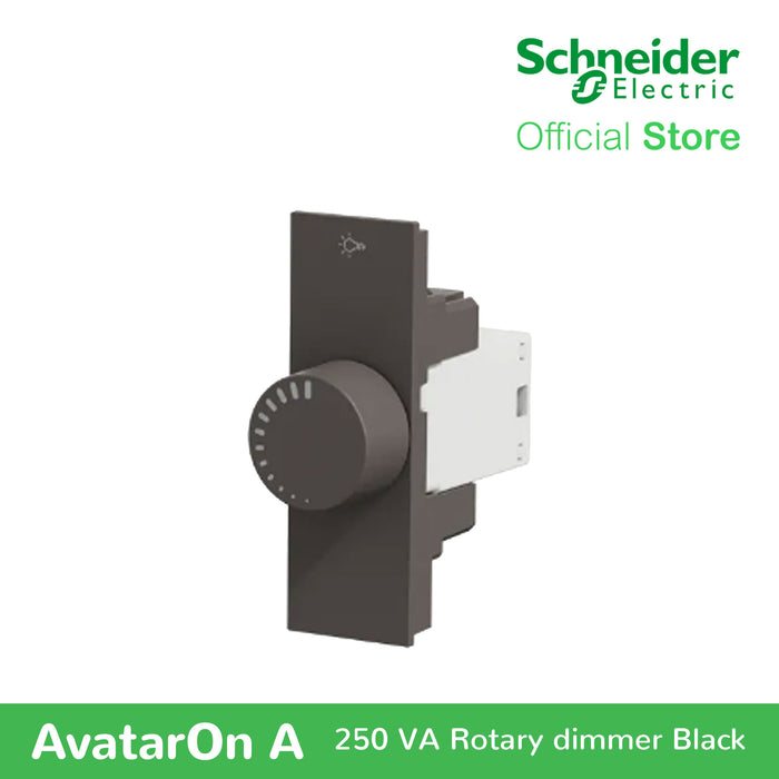 Schneider AvatarOn A 250 VA Rotary Dimmer - BLACK M3T1V400DM-BK