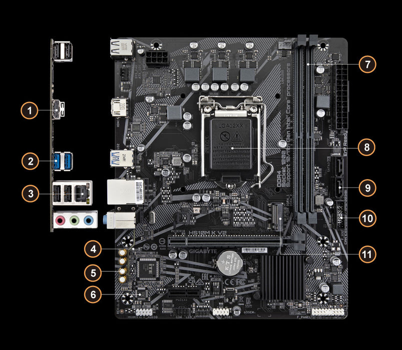 Gigabyte GA-H510M-K-V2 LGA1200 DDR4 mATX Mother board | Mobo | Gigabyte Motherboard