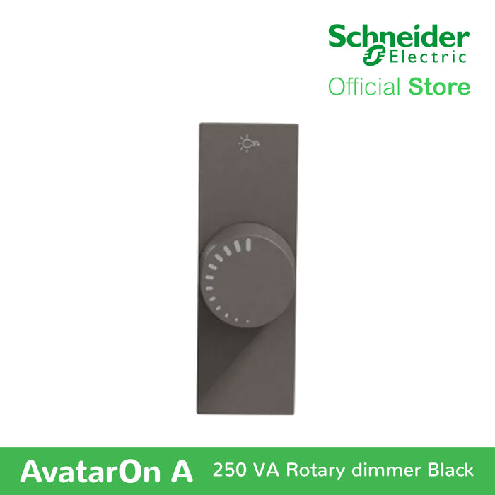 Schneider AvatarOn A 250 VA Rotary Dimmer - BLACK M3T1V400DM-BK