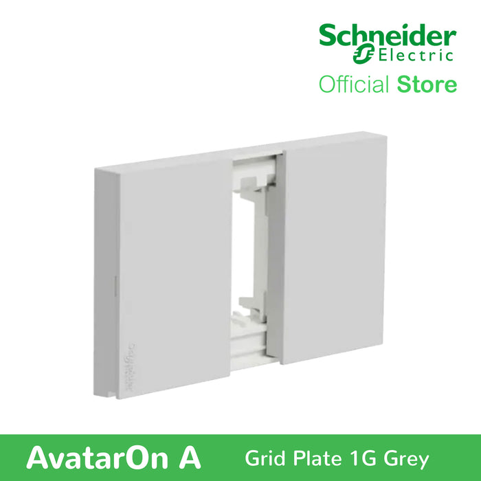 Schneider AvatarOn A 1 gang Grid Plate - GREY M3T01-GY