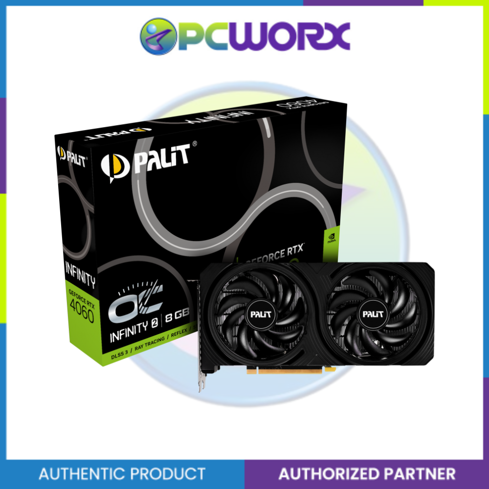 PALIT NVIDIA® GeForce RTX™ 4060 Infinity 2 8GB GDDR6 128-bit PCIe Graphics Card with 3x DisplayPort / HDMI