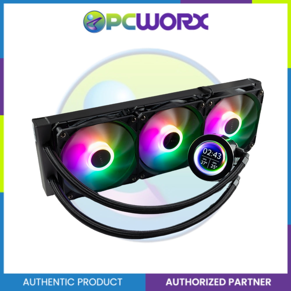 Tecware Eclipse 240/ 360 ARGB LCD AiO CPU Cooler - White/Black