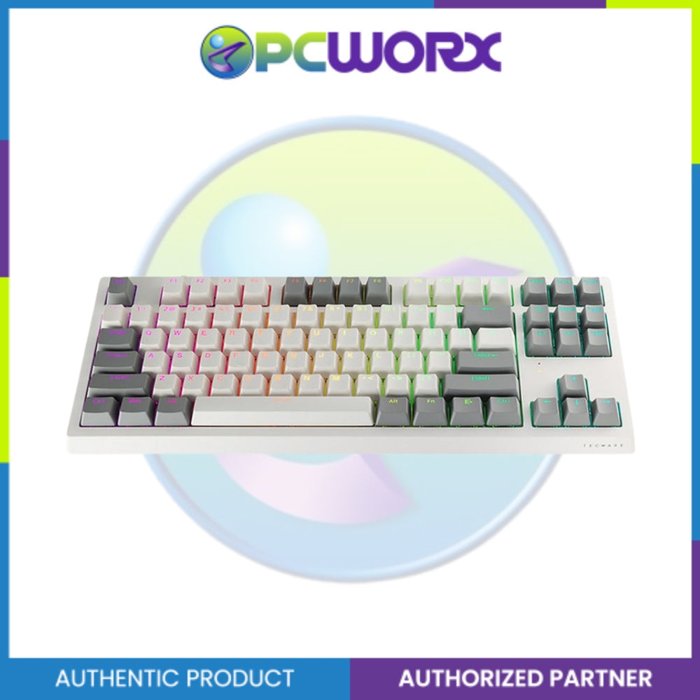 Tecware Phantom+ Elite 87-Keys RGB 3-Mode Mechanical Keyboard - White / Black