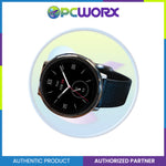 Amazfit W2437GL1N Active 2 Round Premium Smart Watch Black Leather | Standard Smart Watch Black Sport Silicone