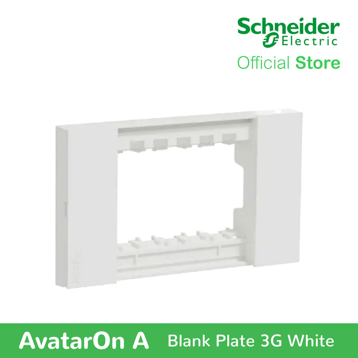 Schneider AvatarOn A 3 gangs Blank Plate - WHITE M3T03-WE