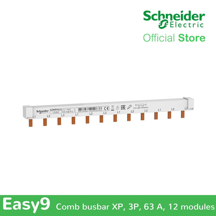 Schneider Easy9 Comb Busbar 3P 12 Modules Connection Comb EZ9XPH312