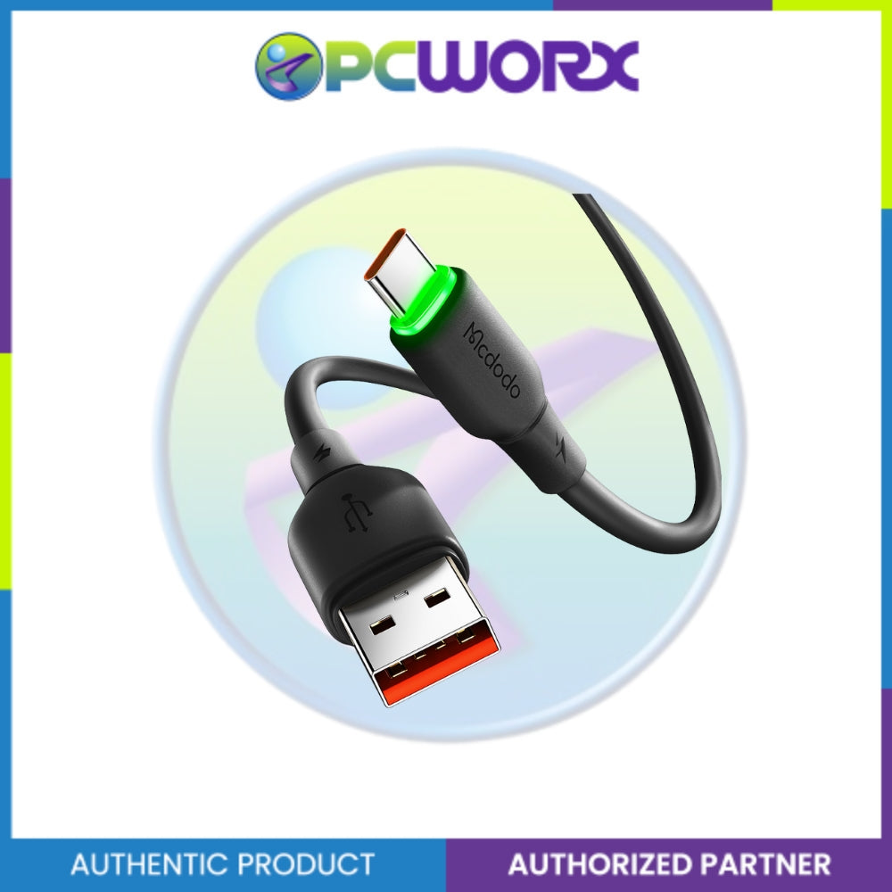 Mcdodo CA-4751 Type-C 6A Data Cable with LED Light 1.2m Black