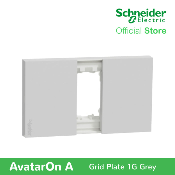 Schneider AvatarOn A 1 gang Grid Plate - GREY M3T01-GY