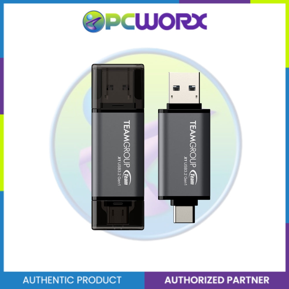 Team Group TX13128GC01 128GB  X1 GREY USB3.2 + USB-C OTG ead speed up to 100MB/s