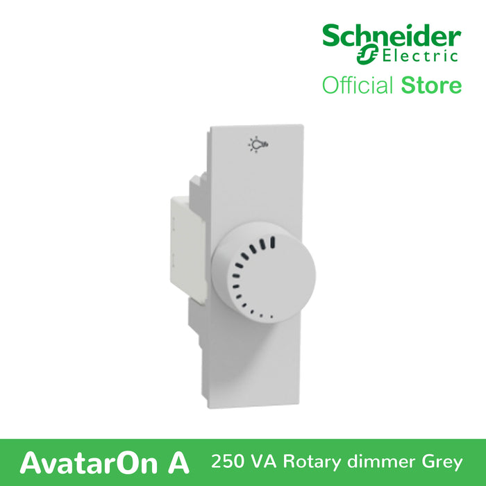 Schneider AvatarOn A 250 VA Rotary Dimmer - GREY M3T1V400DM-GY