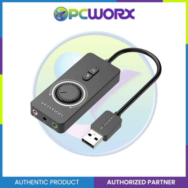Vention CDRBB USB 2.0 External Stereo Sound Adapter with Volume Control.15M Black