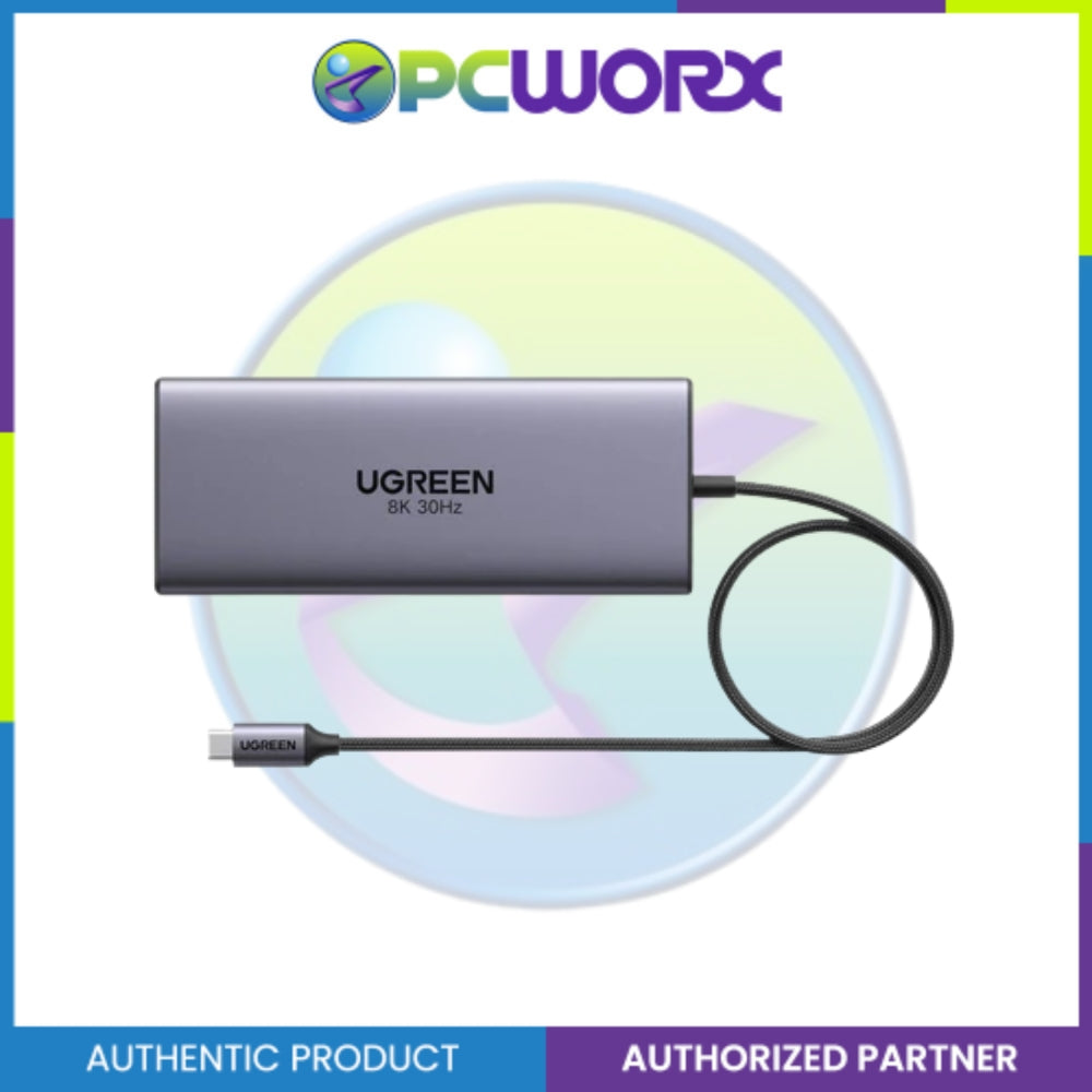 Ugreen CM639 15534 10-in-1 USB-C to 1*USB3.0+2*USB2.0+USB-C3.0+2*HDMI+RJ45 Gray