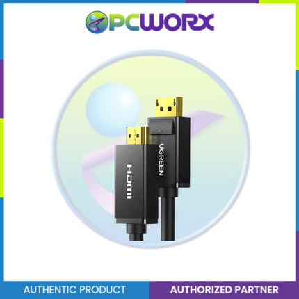 Ugreen DP101/10202 Display port Male To HDMI Male Cable 2Meters Black
