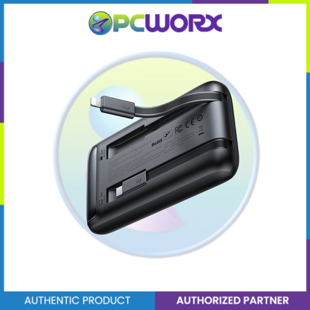 Mcdodo MC-0231 33W Built-in Cables Digital Display 10000mAh Power Bank Black