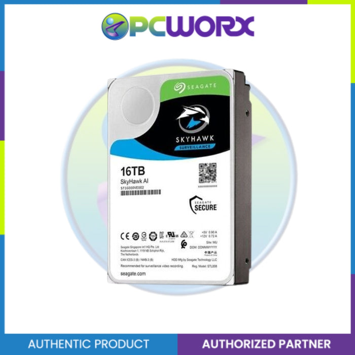 Seagate ST16000VE002 16TB SkyHawk AI 7200RPM 256MB Hard Disk Drive