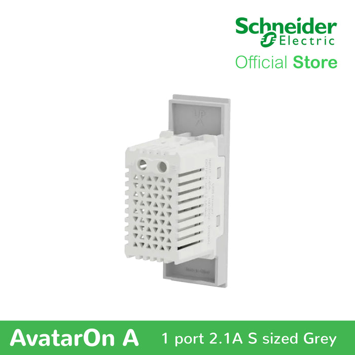 Schneider AvatarOn A 1 USB port 5 V AC-DC USB Charger Outlet - GREY M3T-USB-GY | USB Outlet