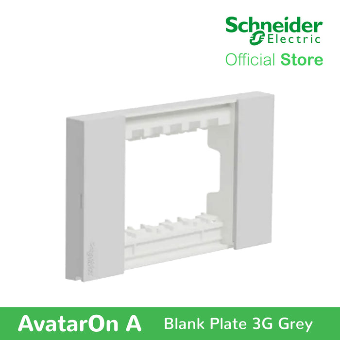 Schneider AvatarOn A 3 gangs Blank Plate - GREY M3T03-GY