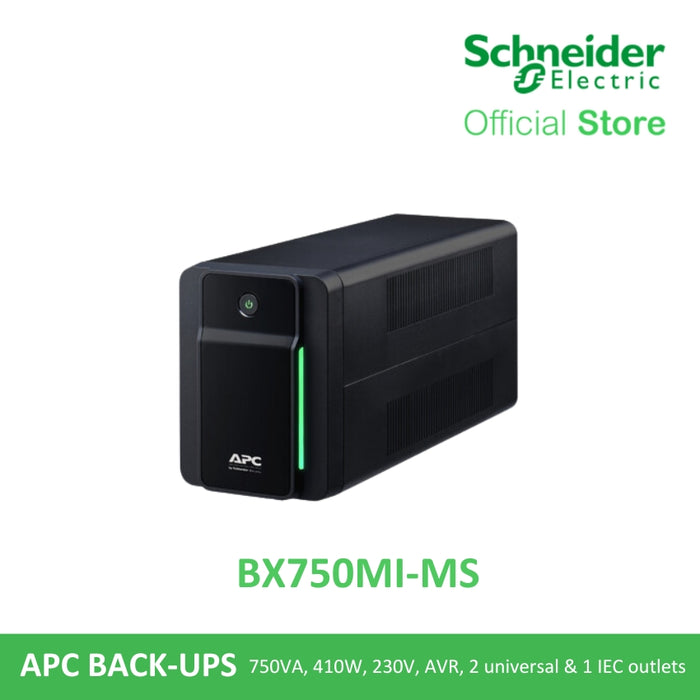 APC Back-UPS (BX750MI-MS) 750VA, 230V, AVR, Universal Sockets | APC UPS