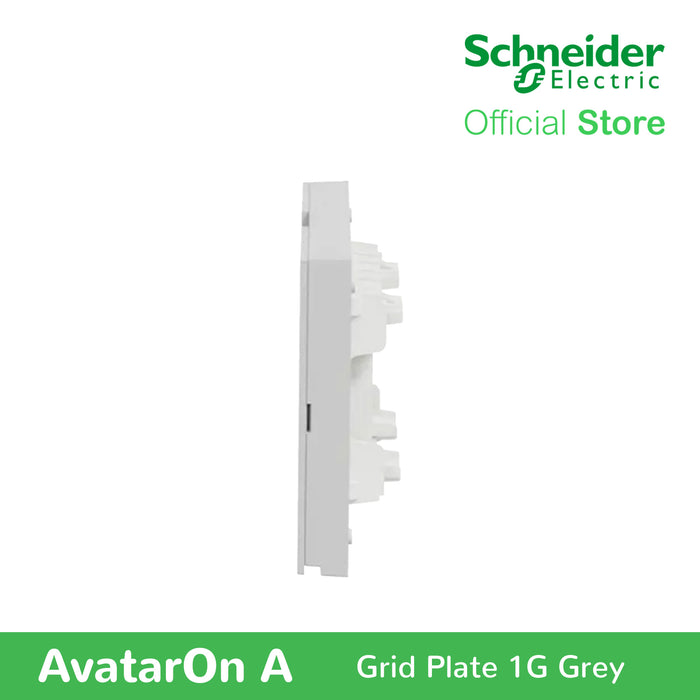 Schneider AvatarOn A 1 gang Grid Plate - GREY M3T01-GY