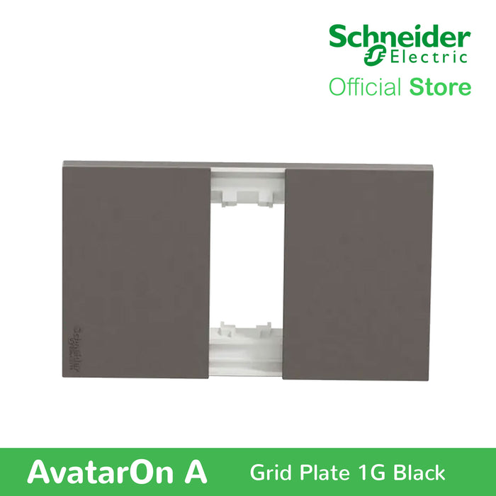 Schneider AvatarOn A 1 gang Grid Plate - BLACK M3T01-BK