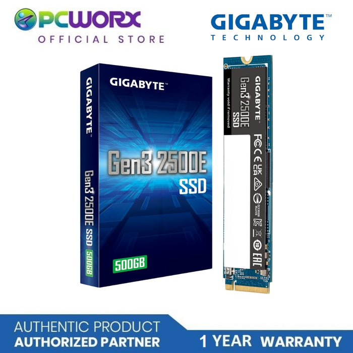 Gigabyte GP-G325E500G GEN3 2500E 500GB PCIEe 3.0X4 NVMe M.2 2280 SSD | Internal Solid Sate Drives | Gigabyte 500GB SSD | Solid State Drive