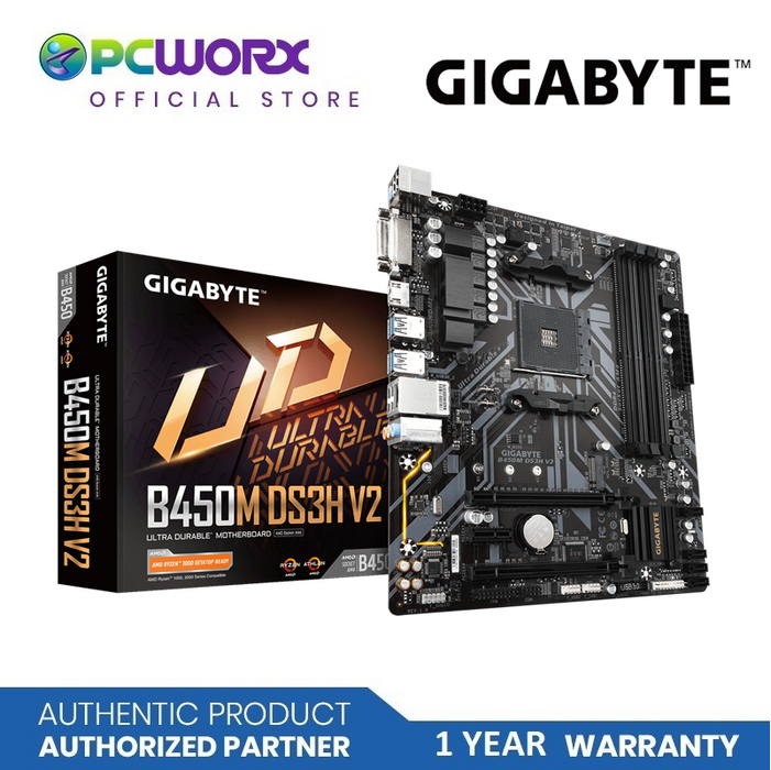 Gigabyte GA B450M DS3H V2 4 DIMM DDR4 AM4 AVL MATX Gaming Motherboar PCWORX
