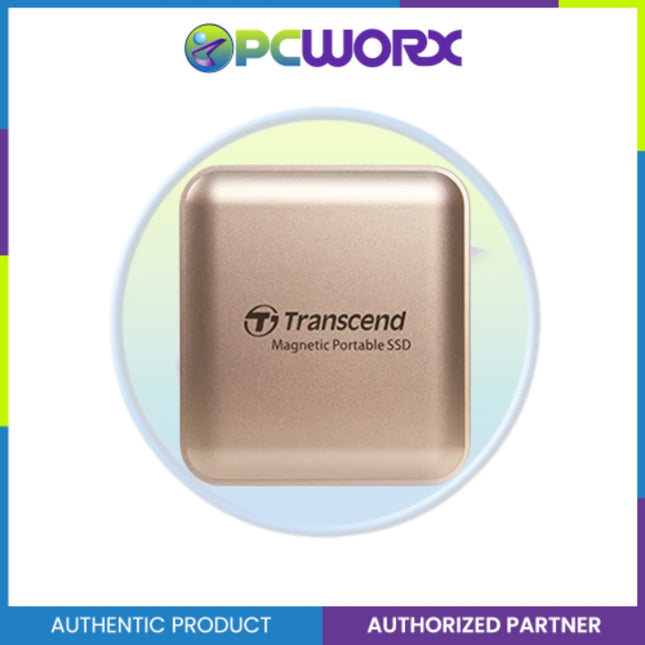 Transcend TS2TESD420G 2TB USB Type-C 20Gbps Magnetic Portable SSD Champagne Gold