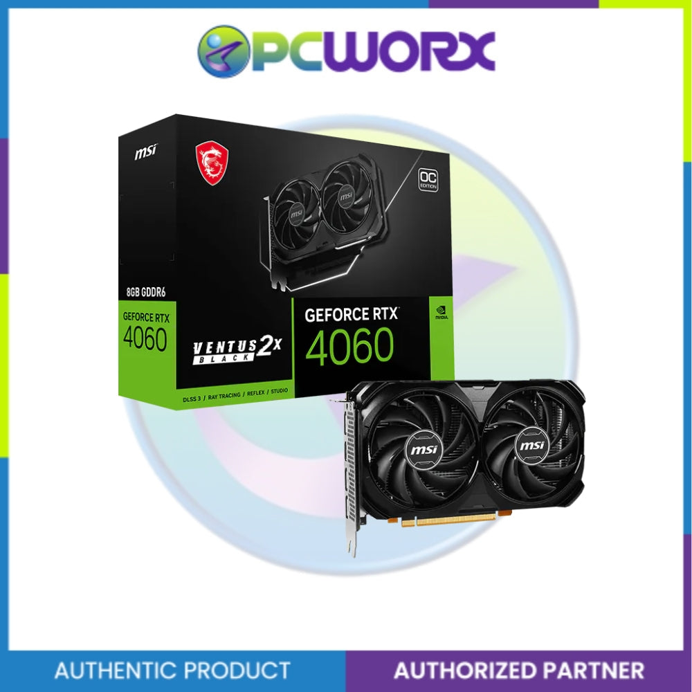 MSI NVIDIA® GeForce RTX™4060 VENTUS 2X BLACK 8G OC 128-bit GDDR6 Graphics Card