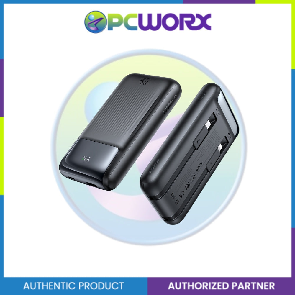 Mcdodo MC-0241 22.5W Built-in Cables Digital Display 10000mAh Power Bank Black