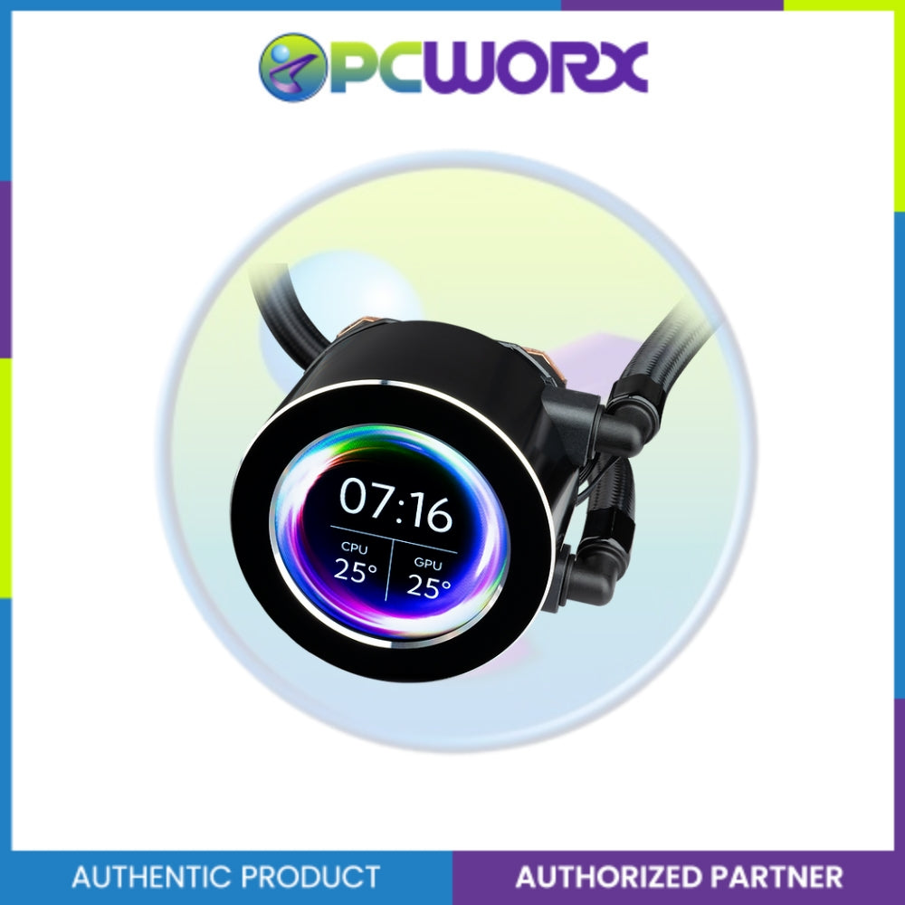 Tecware Eclipse 240/ 360 ARGB LCD AiO CPU Cooler - White/Black