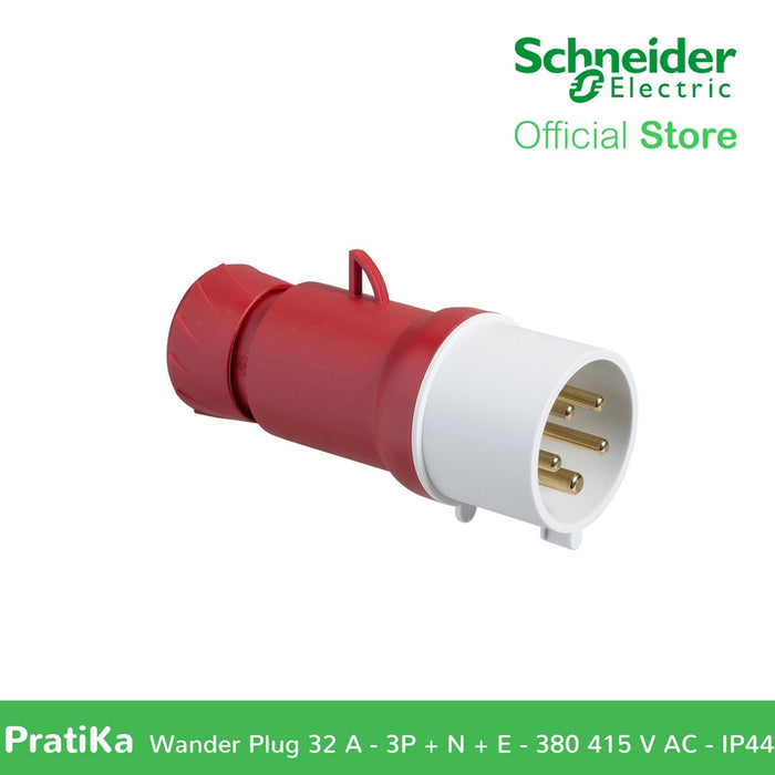 Schneider PratiKa 32 A - 3P + N + E - 380/415 V AC - IP44 Wander Plug PKE32M435