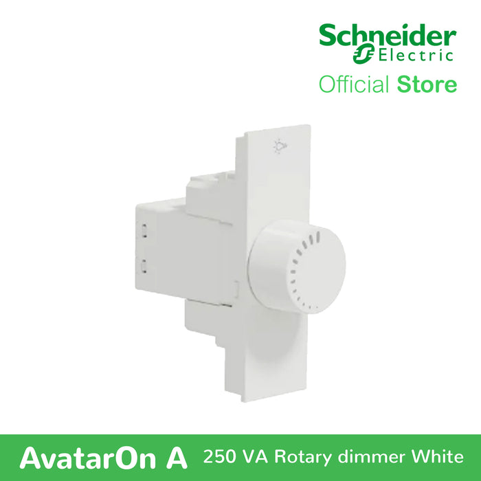 Schneider AvatarOn A 250 VA Rotary Dimmer - WHITE M3T1V400DM-WE