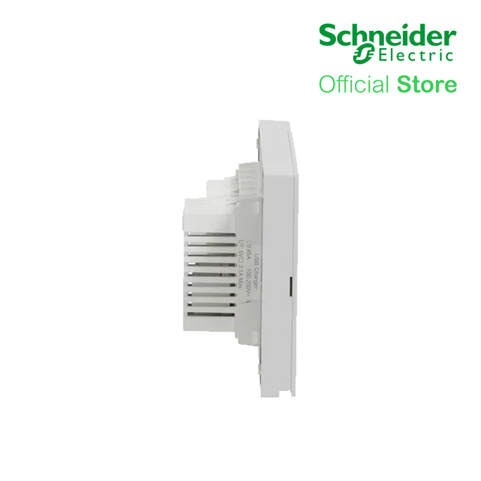 Schneider AvatarOn A 16A 250V International Socket with USB Charger Grey A70426USB-IS-GY