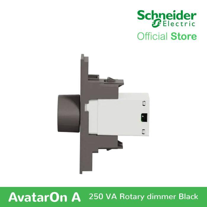 Schneider AvatarOn A 250 VA Rotary Dimmer - BLACK M3T1V400DM-BK