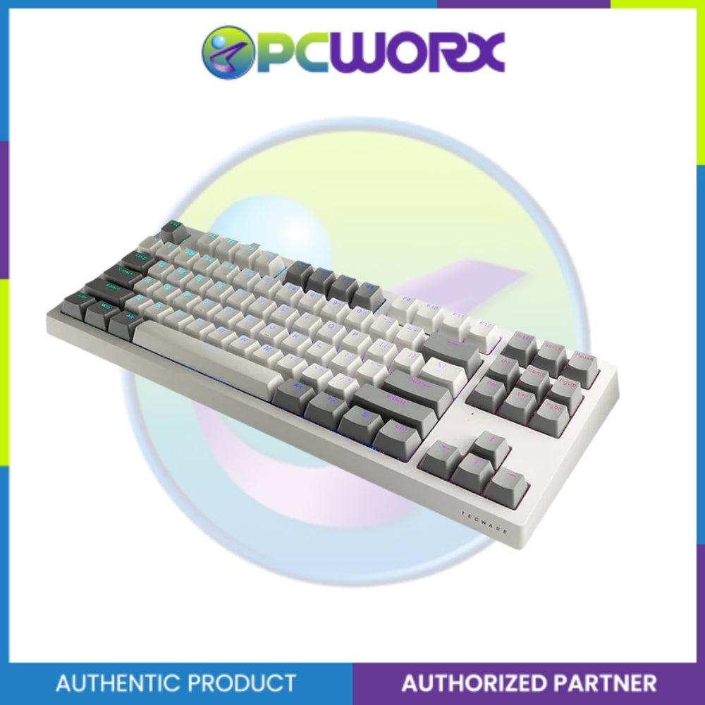 Tecware Phantom+ Elite 87-Keys RGB 3-Mode Mechanical Keyboard - White / Black