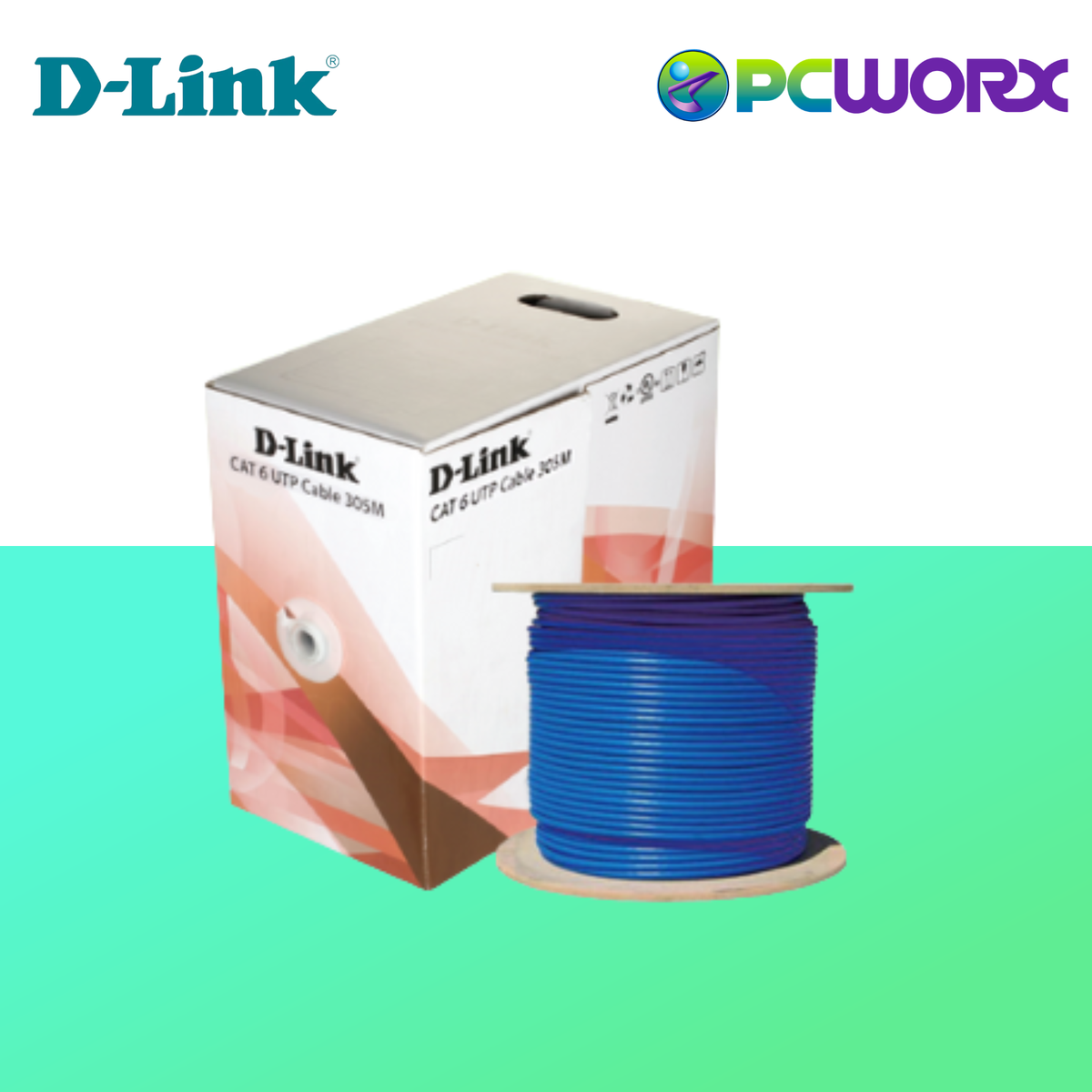 D-Link NCB C6UBLUR 305-24 Cat6 24AWG UTP Cable Solid Indoor 305meters